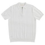 Wiaofellas  -  Summer Men's Clothing Light Luxury Zipper Polo Shirt Korean Solid Color Short Sleeve Retro Fashion Streetwear Leisure Knitwear
