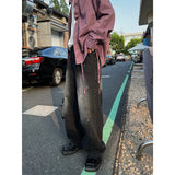 WIAOFELLAS  -  Trendy Paint Dot Loose Dad Pants Black Grey Casual Pants streetwear hiphop denim jeans men men's pantalon homme jean