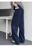 WIAOFELLAS  -  Trendy Men's Drawstring Design Contrast Color Trousers New Fashion Summer Loose High-waisted Wide Leg Pants Male