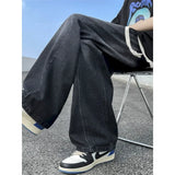 WIAOFELLAS  -  Loose Straight Men Jeans New Multi-pockets Jean Pants Casual Baggy Hip Hop Men's Women's Jeans Neutral Denim Trousers