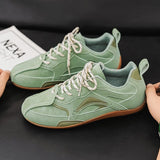 WIAOFELLAS  -  Fashion Niche Casual German Training Shoes Double Lace-up Flat Maillard College Style Flat Color Men's Shoes Four Seasons