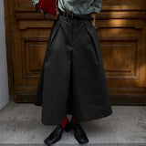 WIAOFELLAS  -  Men Wide Leg Pants Solid Color Button Joggers Loose Trousers Men Streetwear Pleated Fashion Casual Male Pants S-5XL