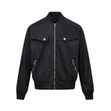 WIAOFELLAS  -  Streetwear Cleanfit Stand Windbreaker Corduroy Jacket for Men Front Pockets Solid Casual Loose Outwear Coat Oversized