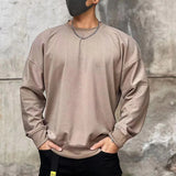 WIAOFELLAS  -  Trend Solid Men's Sweatshirts Fashion Spring Autumn Long Sleeve Round Neck Hoodie Pullover Streetwear Fashion Casual Loose Tops