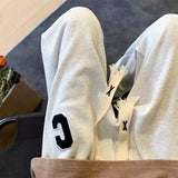 WIAOFELLAS  -  Spring Autumn Contrast Color Bloomers Trousers Pockets Elastic High Waisted Striped Men's Clothing England Style Casual Pants