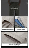Wiaofellas  -  Loose Linen Cotton Casual Pants for Men Straight Leg High Waist Summer Comfortable Men's Loose Fit Trousers