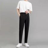 WIAOFELLAS  -  Men's Clothing Summer Casual Business Trousers New Slim Fit Stretch Comfortable Trendy Office Dress Pants for Men