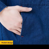 Wiaofellas  -  Thickened Denim Workwear for Men Spring Autumn  Welding Labor Protection Suit Resistant to Heat And Wear in Factory