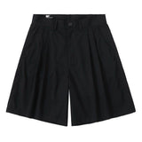 Wiaofellas  -  Men Commuter Plain Soft Pleated Suit Shorts Summer Fashion Youth Campus Outdoor Leisure Five Point Pants Men'S Clothing New