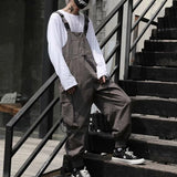 Wiaofellas  -  Spring And Autumn Mens Casual High Quality Overalls American High Street Hip-Hop Fashion Solid Color Amei Khaji Overalls