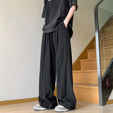 WIAOFELLAS  -  American Draped Straight Men Casual Summer Ice Silk Thin Draped Yamamoto Takashi Loose Versatile Pants