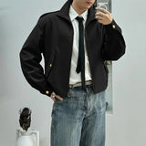 WIAOFELLAS  -  Men Jackets Solid Lapel Long Sleeve Zipper Casual Male Coats Streetwear Korean Style Fashion Thin Jackets Men Outerwear