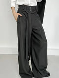 WIAOFELLAS  -  Trendy High Waist Drawstring Trousers Mens Streetwear Stylish Pleated Suit Pants Spring Autumn Casual Solid Color Loose Trousers