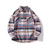 WIAOFELLAS  -  Fashion Spring Plaid Long Sleeve Shirt Jacket Turn Down Collar Shirt Retro Youth Casual Men Women Shirt Coat Men Clothing