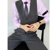 WIAOFELLAS  -  High-end Black Gray Suit Vest Fashion Men Women Same Neutral Style Slim Business Casual Blazer Vest Urban Streetwear