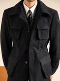 WIAOFELLAS  -  Luxury Italian Fashion Lapel Top Male Trench Coat Jacket Men Casual Office Jacket Men's Business Versatile Senior Mantel Wolle