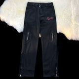 WIAOFELLAS  -  Spring American Cargo Pants Men Vintage Loose Skinny Straight Brown Jeans High Street Hems Zippered Denim Trousers