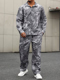 WIAOFELLAS  -  Trendy Mens Loose Two Piece Suits Vintage Pattern Printed Long Sleeve Shirt And Pants Sets Men Spring Autumn Casual Outfits