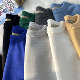 Wiaofellas  -  Harajuku Knitted Sweater New Winter Men Oversized Sweater Korean WomenThick O-Neck Wool Knitted Streetwear Pullover Unisex