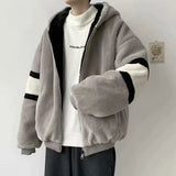 Wiaofellas  -  Lamb Fur Jacket Men's Winter Thickened Korean Style Trendy Cotton Coat Warmth Hong Kong Style Cotton Clothes
