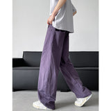 WIAOFELLAS  -  Korean Men's Casual Pants Trendy Solid Color Loose Straight Wide Leg Trousers Y2k Pantalones Hombre Baggy Overall Cargo Pants