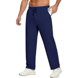 Wiaofellas  -  Men's Open Straight Fitness Sports Pants Casual Pants with Pockets