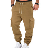 Wiaofellas  -  Men's Multi-Color Cargo Sweatpants Drawstring Waist Side Pockets Elastic Cuff Casual Jogger Pants