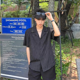 WIAOFELLAS  -  Summer Men's Clothing Light Luxury Jacquarded Suit Collar Shirts Streetwear Button-down Short Sleeve Retro Leisure Fashion M-3XL