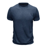 WIAOFELLAS  -  Summer Men's Short Sleeve T Shirts Round Neck Fashionable Style Half Sleeved Top Breathable T-shirt