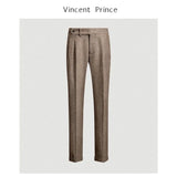 WIAOFELLAS  -  British Style Woolen Naples Suit Pant For Men Tweed High Waist Straight Trousers Autumn Winter Business Casual Pant Streetwear