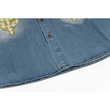 WIAOFELLAS  -  Flower Embroidery Short Sleeve Shirts Mens Summer Retro Streetwear Lapel Single Breasted Half-Sleeve Loose Shirts Cotton Tops