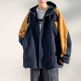 Wiaofellas  -  Patchwork Zipper Sports Windproof Jacket For Men Casual Hight Quality Letter Windbreaker Coats Vintage Couple Cargo Jackets 4XL