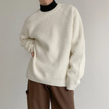 WIAOFELLAS  -  Casual Textured Sweater Mens Knit T Shirts Long Sleeve O Neck Solid Color Bottoming Tops Men Autumn Daily Leisure Knitted Jumper