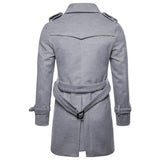 Wiaofellas  -  Mens Overcoat Trench Coats Winter Male Pea Coat with Belt Double Breasted Men Wool & Blends Coat Jacket Brand Clothing W10