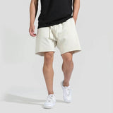 WIAOFELLAS  -  Cotton Summer Pants Men Breathable Light Cool Calf-Length Short Sweatpants 4/5 Straight Loose Casual Cropped Trousers