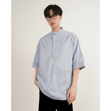 WIAOFELLAS  -  Summer Men's Oversized Short-Sleeve Shirt – Loose Fit Casual Tee, Light Blue/Deep Blue (M-5XL) Young Pullover