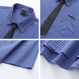 Wiaofellas  -  Japanese Style Casual Embroidered Plaid Short Sleeve Shirt Men's Loose Fit Tie Included Cotton Summer Shirt for Couples