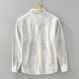 WIAOFELLAS  -  Japanese fresh printed long-sleeved shirt men's fashion casual versatile literary loose tops