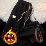 WIAOFELLAS  -  Design Inspired Pants with Plush and Thickened Men's and Women's Loose Straight Leg Casual Wide Leg Pant Versatile