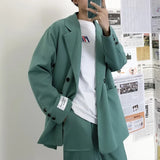 Wiaofellas  -  Autumn New Men's Casual Suit Professional Work Attire Korean Fashion Trendy Loose Jacket Men Blazer Set Office Wear Women