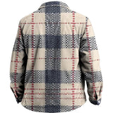 WIAOFELLAS  -  Vintage Men's Plaid Long Sleeve Shirt American Style Comfortable Corduroy Stripe Gray Trendy Classic Spring Autumn Fashion