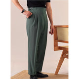 Wiaofellas  -  Men's Light Luxury Naples Slim-fit Dress Pants Casual Italy Retro Premium Elegant Popular Leisure Suits Trousers New Spring