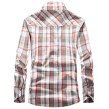 Wiaofellas  -  Plaid Shirt Men Army  Long Sleeve Camisa Masculina Plus Size 4XL 100% Cotton Casual Mens Shirts Chemise homme