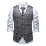 Wiaofellas  -  Autumn Warm Plaid Print Suede Waistcoat Mens Daily Outdoor Slim Fit Single Breasted Tank Tops Male Streetwear Vintage Vests