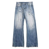 WIAOFELLAS  -  Jeans Men Do Old Gradient Color Hole Hip Hop Full Length European Style All-match Streetwear Washed Denim Trousers Autumn Daily