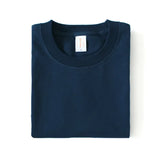 WIAOFELLAS  -  Urban 220g Japanese Cotton Thick T-shirt Unisex Heavy Summer Solid Color Seamless Woven Tops Round Neck Men Short Sleeve T-shirt