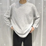 WIAOFELLAS  -  Fashionable Simple Long Sleeved T-shirt Solid Color Loose Sunscreen Tops Korean Slightly Transparent Thin Men's Bottom Tshirts