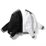 WIAOFELLAS  -  Spring Autumn Solid Color Baseball Coat Fashion Casual All Quality Fabric Breathable Comfortable Durable Standard Crisp Version