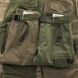 WIAOFELLAS  -  Spring Autumn American Vintage Men's Cotton Pants Make Old Loose Logging Cargo Trousers  Multiple Pockets Design Straight Pants