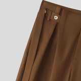 Wiaofellas  -  Men Pants Solid Color Button Joggers High Waist Casual Trousers Men Streetwear Loose Fashion Male Wide Leg Pants S-5XL